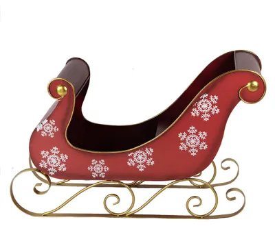 Zdjęcie produktu dla Clayre & Eef sanie bożonarodzeniowe duże 112x40x68 cm czerwony metal