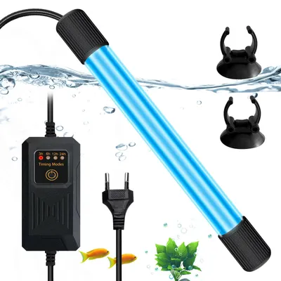 UV-Sterilisator 9 W für Aquarien, mit Timer, Quarzlampe