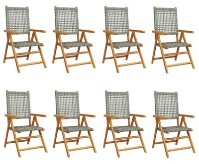 Immagine prodotto di VidaXL 3214525, Terrazza, Seduta imbottita, Legno di acacia, Polyrattan, Grigio, 110 kg, 570 mm