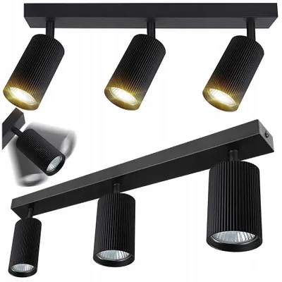 Produktbild von MasterLED Deckenstrahler - GU10, 3-flammig, Schwarz, schwenkbar - Moderne LED deckenleuchte für das Wohnzimmer Flur Küche