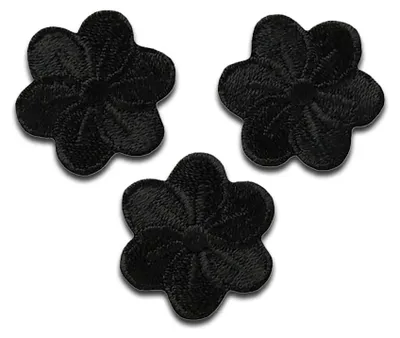 Produktbild von Blumen 3 Stück Blüten Pflanze - Aufnäher, Bügelbild, Aufbügler, Applikationen, Patches, Flicken, Zum Aufbügeln, Größe: 2,2 x 2,2 cm
