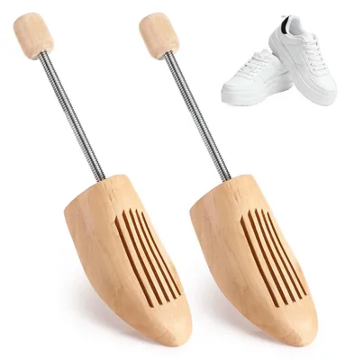Immagine prodotto di Distenditori per scarpe in legno, confezione da 2 pezzi, unisex (uomo/donna), con molla in metallo, taglia 42-46, per scarpe