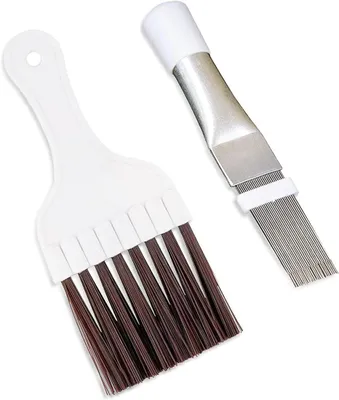 Imagen del producto de Kit de limpieza para secadoras, de 2 piezas, con cepillos de acero inoxidable, para filtros y condensadores
