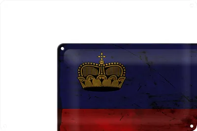Produktbild von Blechschild Flagge Liechtenstein 18x12cm Flag Rost
