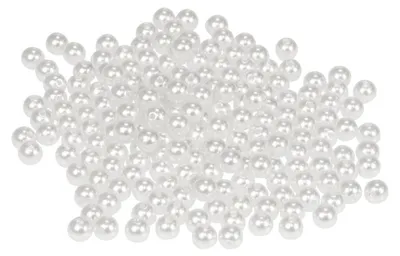 Produktbild von Deko Perlen zum Auffädeln Bastelperlen Weiß 6mm 300g Tischdeko Schmuckperlen