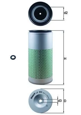 Produktbild von Luftfilter MAHLE LX 952 für LAND ROVER Defender SUV (L316) Filtereinsatz