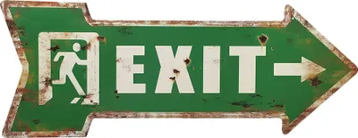 Produktbild von Blechschild EXIT Grün Wegweiser Pfeil Nostalgie Dekoschild Vintage 50x19cm