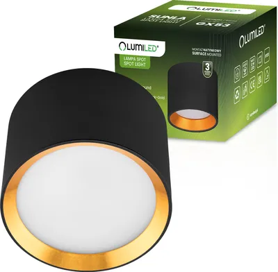 Obrázek produktu pro LUMILED světlo pro povrchovou montáž Tuba GX53 LED spot kulatý černý zlatý reflektor pro povrchovou montáž reflektor pro povrchovou montáž stropní bodové svítidlo stropní svítidlo pro pevnou montáž světlo pro povrchovou montáž