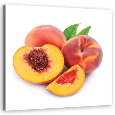 Produktbild von Leinwandbild Obst Pfirsiche 40x40 Feeby Orange bild für die wand bereit zum aufhängen