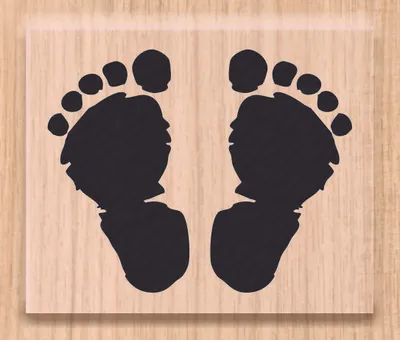 Produktbild von HEYDA 211801205 Stempel Geburt Footsteps Holz matt lackiert