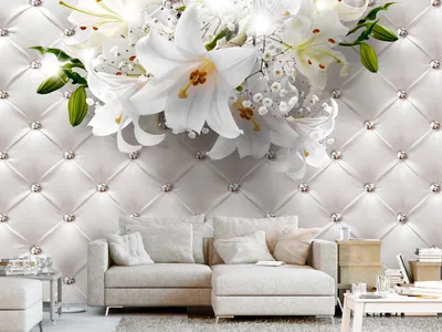 Produktbild von Vlies Fototapete Blumen Lilien 400x280 cm Tapeten Wandtapete XXL Abstrakt Blume f-C-0165-a-a