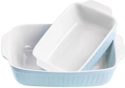 Immagine prodotto di Set di 2 pirottini in Vetroceramica per forno, azzurro chiaro
