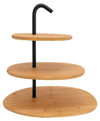 Produktbild von Buffet und Tisch-Etagere mit 3 Schichten - Bambusholz - 25 x 32 cm - zum Servieren von Snacks