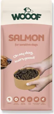 Produktbild von Hundetrockenfutter WOOOF Lachs 18KG Hypoallergenes Hundefutter kaltgepresst getreidefrei