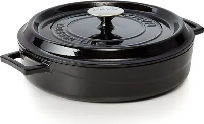 Produktbild von LAVA Kochtopf mit Deckel aus emailliertem Gusseisen Schwarz mit 3,5 Liter