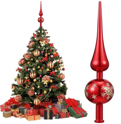 Immagine prodotto di Punta per albero di Natale, colore rosso, 23 cm, plastica di alta qualità