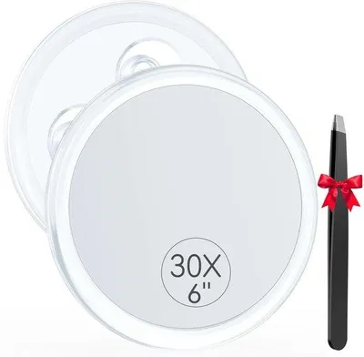 Immagine prodotto di Specchio cosmetico con ingrandimento 30x, 15 cm, con ventose