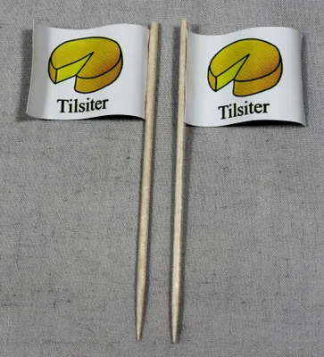 Produktbild von Party-Picker Flagge Tilsiter Käse Papierfähnchen in Spitzenqualität 25 Stück Beutel