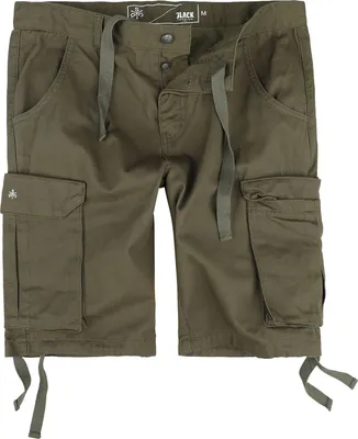 Produktbild von Black Premium by EMP Herren olivgrüne Shorts mit Gürtelschlaufen S