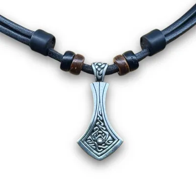 Produktbild von HANA LIMA | Wikinger Leder Kette Thorshammer Mjölnir Halskette Herren Damen Surferkette