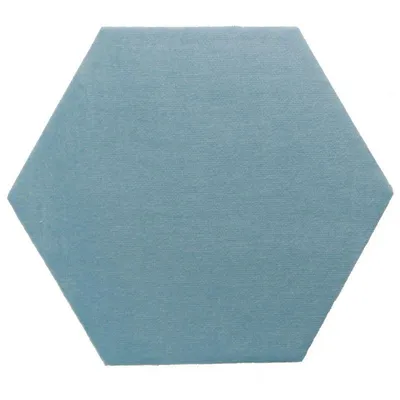 Imagen del producto de Hexágono textil y corcho 15 x 17 cm, panel decorativo, azul claro