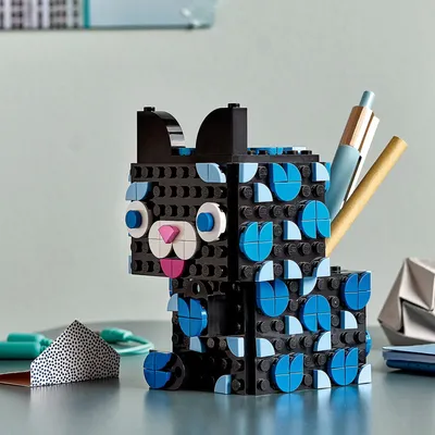 Produktbild von LEGO 41924 DOTS Geheimbox Katze mit 2 Verstecken und Notizhalter, Schreibtischdeko, Bastelset für Kinder, Kinderzimmer-Deko