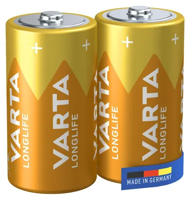 Produktbild von Varta Longlife, Alkaline Batterie, C, Baby, LR14, 1,5V, 2er Pack,  Germany, LR14, Alkali, 1,5 V, 2 Stück(e), Gelb, Deutschland