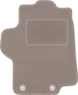 Produktbild von Fahrerfußmatte Velours beige passend für Peugeot 1007 (2004-2009, Minivan) – mit Befestigungen – passgenau