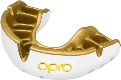 Produktbild von Opro Kids Gold Mundschutz Weiß/Gold