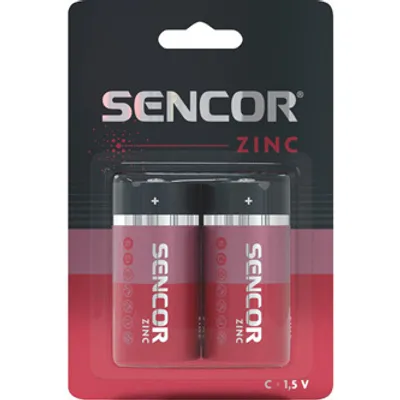 Obrázek produktu pro Zinkouhlíková baterie, C (LR14), typ článku C, 1,5 V, Sencor, blistr, 2 balení