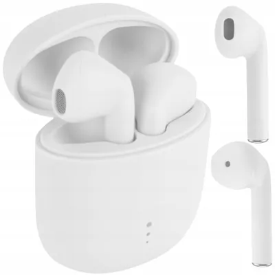 Produktbild von Bluetooth-TWS-Ohrhörer Setty STWS-10 Weiß, Ladetasche USB-C, Touch-Bedienung