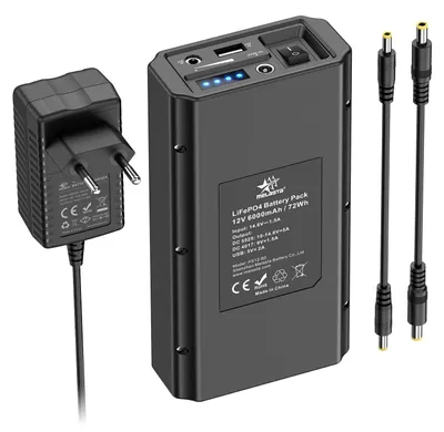 Productafbeelding van LiFePO4 12V Powerbank - 6000mAh accu met oplader