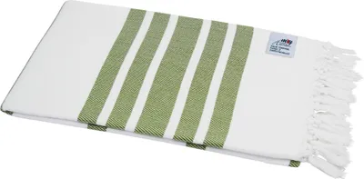 Produktbild von Hamamtuch Strandtuch Badetuch & Saunatuch "Fisch" weiß olivgrün