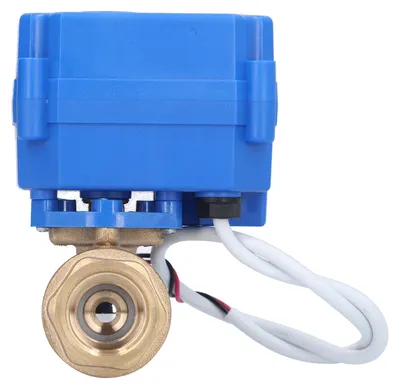 Zdjęcie produktu dla Elektryczny zawór kulowy BSP z mosiądzu z silnikiem, mini DN15 (1/2 cala), 12 V DC, akcesoria