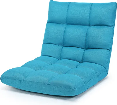Produktbild von COSTWAY Bodenstuhl verstellbar, Bodensessel gepolstert, Bodenkissen mit Rückenlehne, Meditationsstuhl Fensterstuhl (Eisblau)