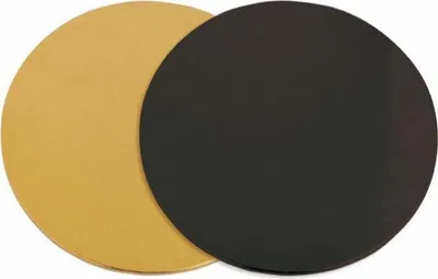 Produktbild von 12 runde Kuchenunterlagen gold-schwarz Ø 24 cm