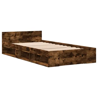Produktbild von Bettgestell mit Schublade Räuchereiche 75x190 cm Holzwerkstoff