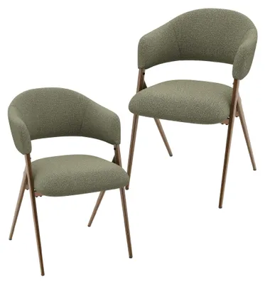 Obrázok produktu pre COLAMY Jedálenské stoličky, sada 2 ks – Ergonomický a pohodlný dizajn, vintage štýl, zelená farba