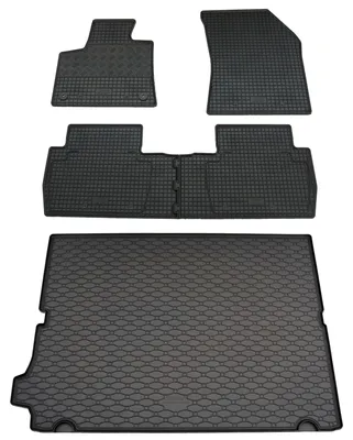 Rigum Gummi Fußmatten + Kofferraumwanne im Set für Peugeot 5008 II, schwarz