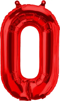 Zdjęcie produktu dla Balon foliowy litera O, czerwony, ok. 40 cm, do napełniania powietrzem
