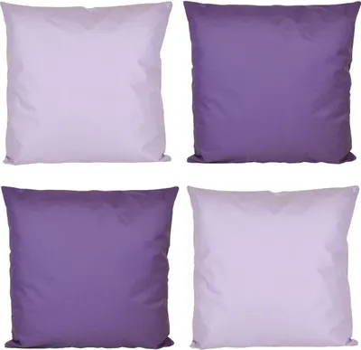 Produktbild von JACK 4x Outdoor Lounge Kissen 45x45cm viele Farben Dekokissen inkl. Füllung Wasserfest Sitzkissen Garten Stuhl, Farbe:2x Flieder - 2x Lila