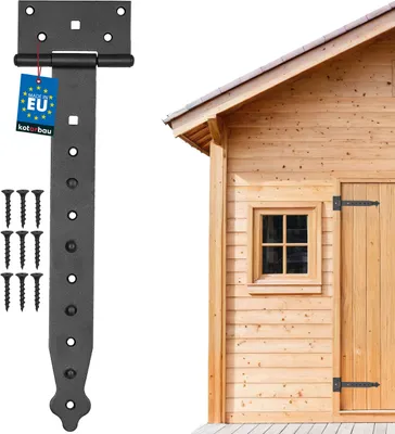 Produktbild von KOTARBAU® Kreuzgehänge 300 mm Ladenband Torscharnier Türband Werfgehänge Scharnier Baubeschlag Gartentorband Gartentorfalle Pulverbeschichtet (300 mm)