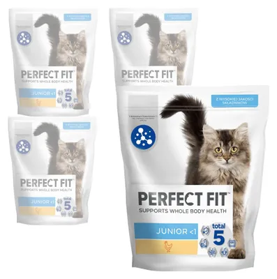 Zdjęcie produktu dla Perfect Fit Junior z Kurczakiem 4x750g Sucha Karma Dla Kociąt