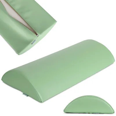 Obrázek produktu pro Habys polohovací váleček půlkulatý, polohovací váleček na koleno, váleček na krk, polohovací polštářek pro masáže a terapii, polohovací váleček na koleno, velikost:60x30x15cm zelený