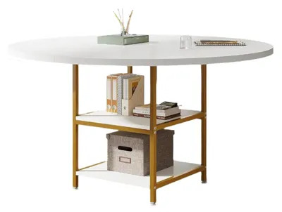 Obrázek produktu pro Kulatý konferenční stůl - Stůl pro jednání - Prostor pro porady - Pracovní stůl - Konferenční stůl - Průměr 120 cm