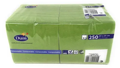 Produktbild von Duni Servietten leaf green 24x24cm 250 Stück