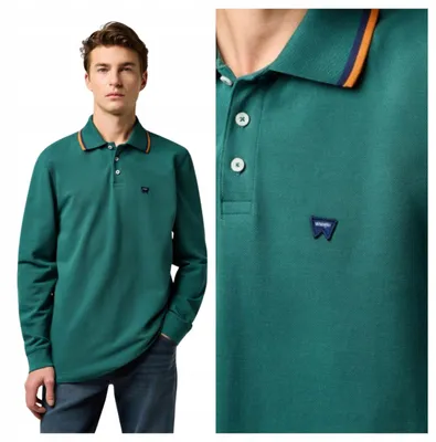 Produktbild von Wrangler | Bistro Green Herren-Poloshirt, Grün, Freizeit, Baumwolle, Größe L
