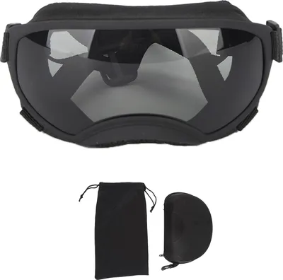 Produktbild von Große Hundesonnenbrille, UV-Schutz, winddicht, beschlagfrei, verstellbare Schutzbrille für Hunde im Freien, Augenschutz, Grau