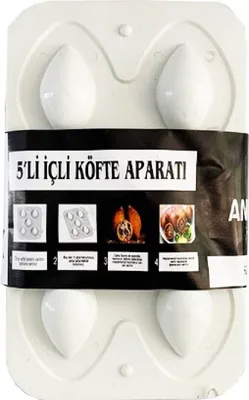 Immagine prodotto di Hüma Içli Köfte Aparati 2 pezzi Kibbeh Maker Stampo per polpette ripiene Stampo per impasto Bianco