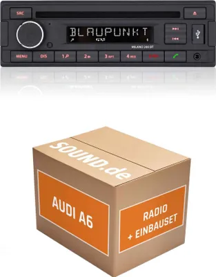 Produktbild von Autoradio Einbaupaket Blaupunkt Milano 200 BT für Audi A6 C5 Concert Bluetooth USB